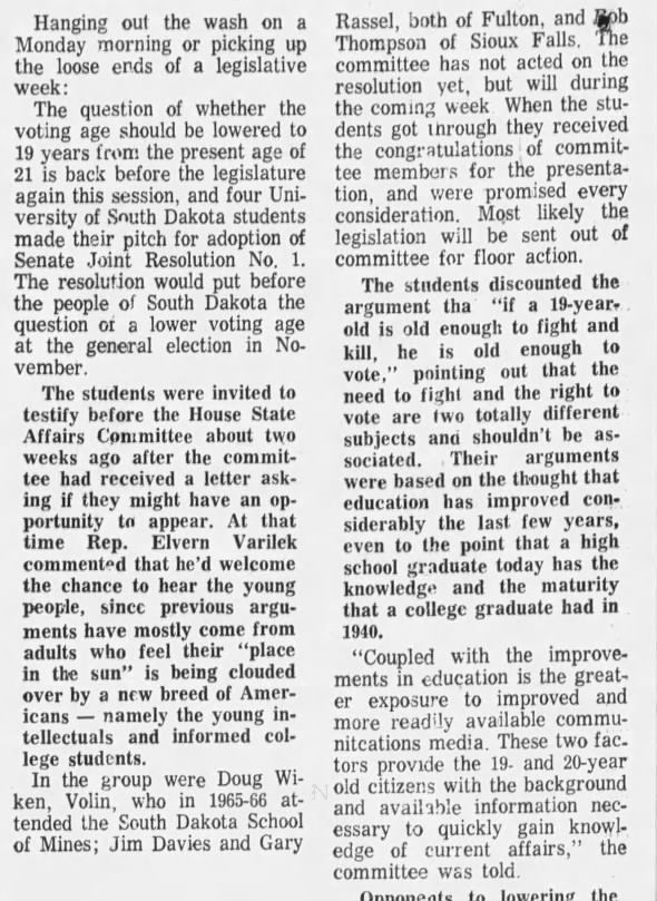 Clipping from Rapid City Journal